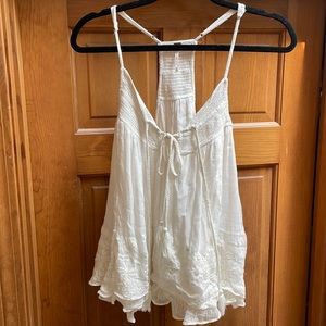 Free People White Racerback Tank Top